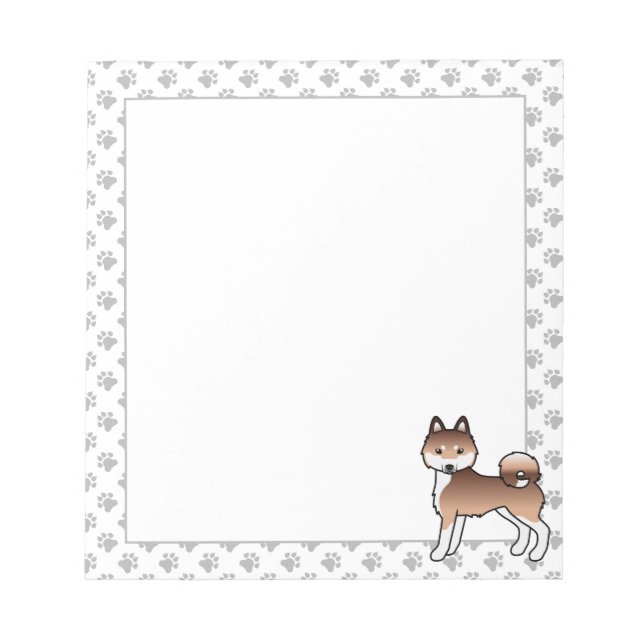 Bloc De Notas Klee Kai Alaskano Rojo y Blanco Perro de Dibujos A (Frente)