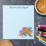 Bloc De Notas Koi Fish Lotus Cherry Blossoms<br><div class="desc">Un pez koi con flores de loto y flores de cerezo en un fondo de agua azul.</div>