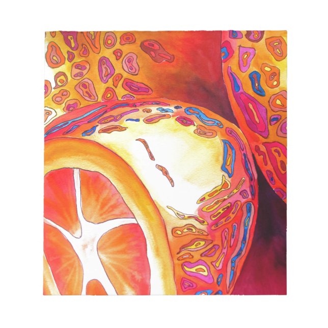 Bloc De Notas Kumquats naranja cítrico acuarela arte (Frente)