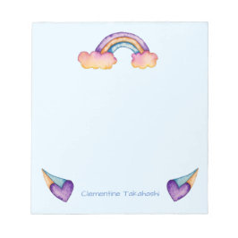 Bloc De Notas La acuarela del arcoiris infantil | Añadir nombre