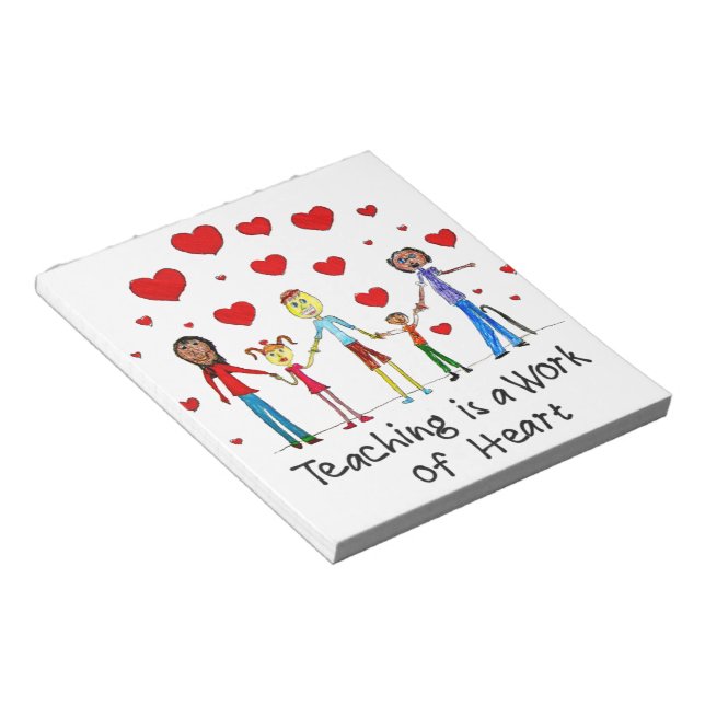 Bloc De Notas La enseñanza es un trabajo de corazón (Lado Derecho)