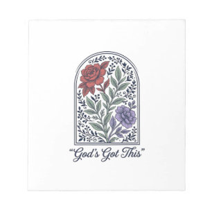 Bloc De Notas La fe floral vintage de Dios tiene esto