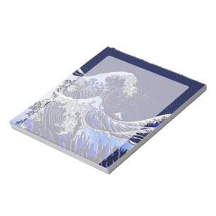 Bloc De Notas La gran onda de Hokusai tiene un aspecto cromado d