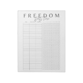 Bloc De Notas La libertad comienza aquí | Simple Elegante Minima