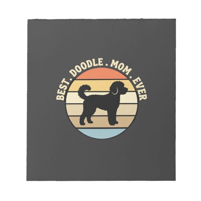 Bloc De Notas La mejor mamá de Doodle Retro Perro (Frente)