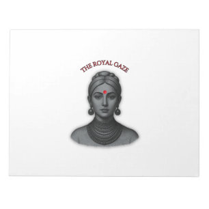 Bloc De Notas La Mirada Real - Reina India Arte de Línea