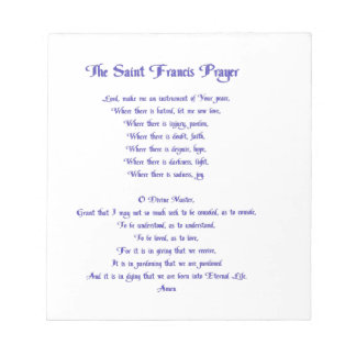 Bloc De Notas La oración de San Francisco