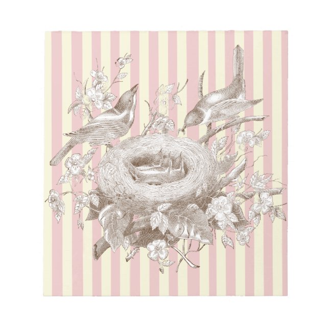 Bloc De Notas La Petite Famille sobre fondo rosa y crema (Frente)