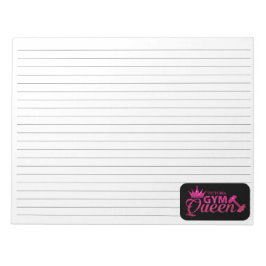 Bloc De Notas La reina del gimnasio purpurina de imitación rosa