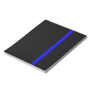 Bloc De Notas La simbólica delgada línea azul en negro