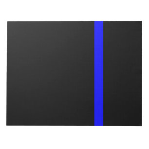 Bloc De Notas La simbólica delgada línea azul en negro