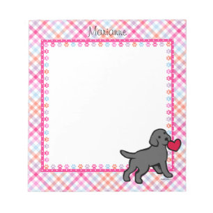 Bloc De Notas Laboratorio Negro personalizado de cachorro y cora