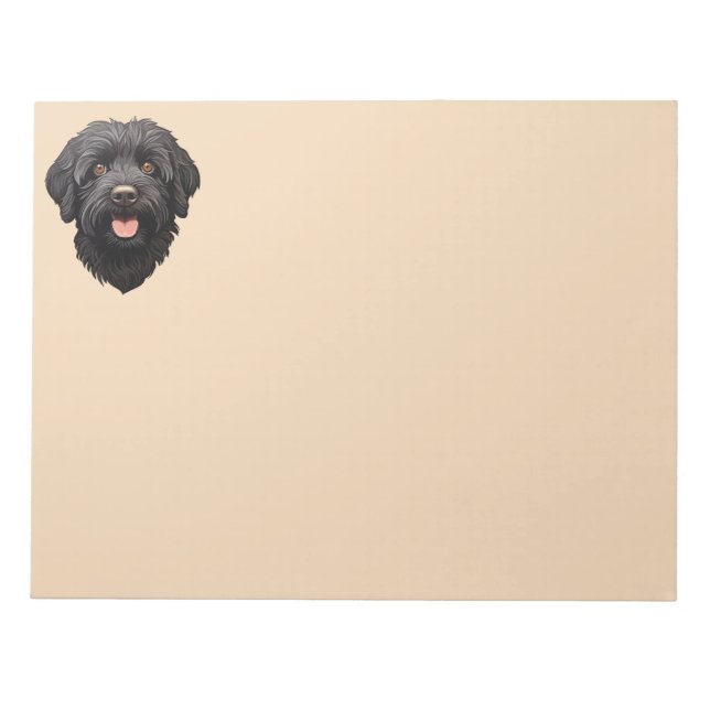 Bloc De Notas Labradoodle Perro Negro (Frente)