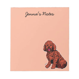 Bloc De Notas Labradoodle Warm Peach 5,5" x 6" Personalizado Not