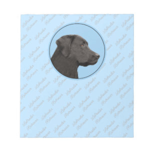 Bloc De Notas Labrador recuperador pintura negra original de per
