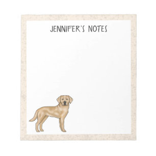 Bloc De Notas Labrador Retriever Amarillo Perro Lab Cute Tu Nomb