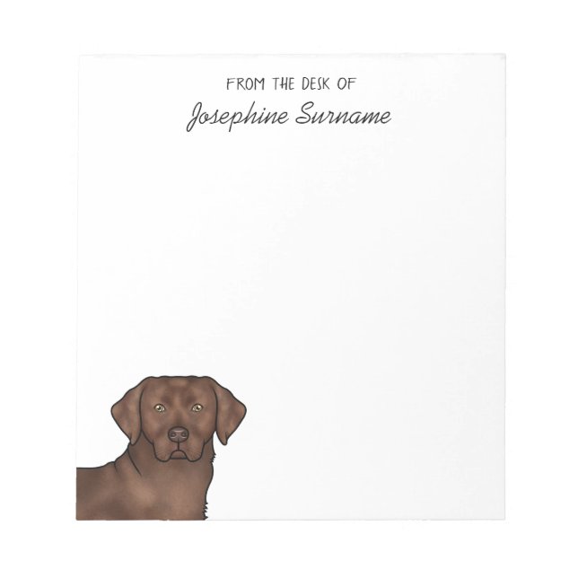 Bloc De Notas Labrador Retriever Labrador Chocolate Lab Perro No (Frente)