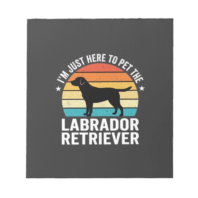 Bloc De Notas Labrador Retriever Perro Retro Acariciando (Frente)