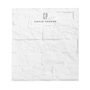 Bloc De Notas Ladrillos de pared modernos monograma profesional