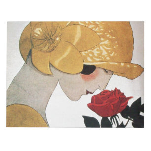 BLOC DE NOTAS LADY CON ROSA ROJA