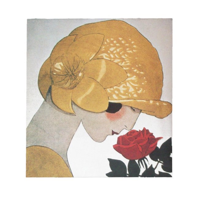 BLOC DE NOTAS LADY CON ROSA ROJA (Frente)