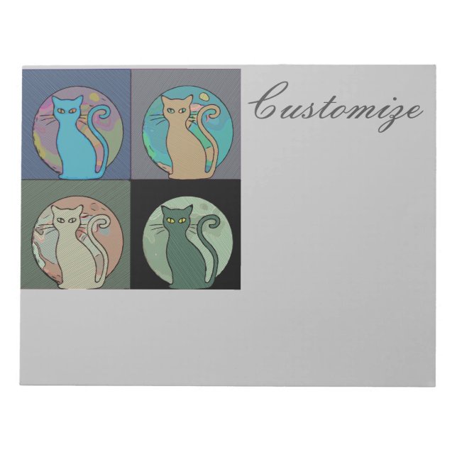 Bloc De Notas Lady Gato Multi Gatos Sentando Thunder_Cove (Frente)