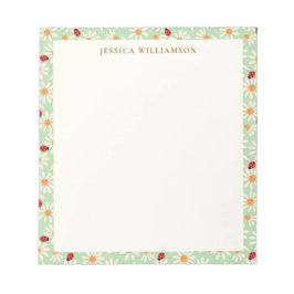 Bloc De Notas Ladybugs and Daisies Personalized Name