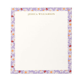 Bloc De Notas Ladybugs and Daisies Personalized Name