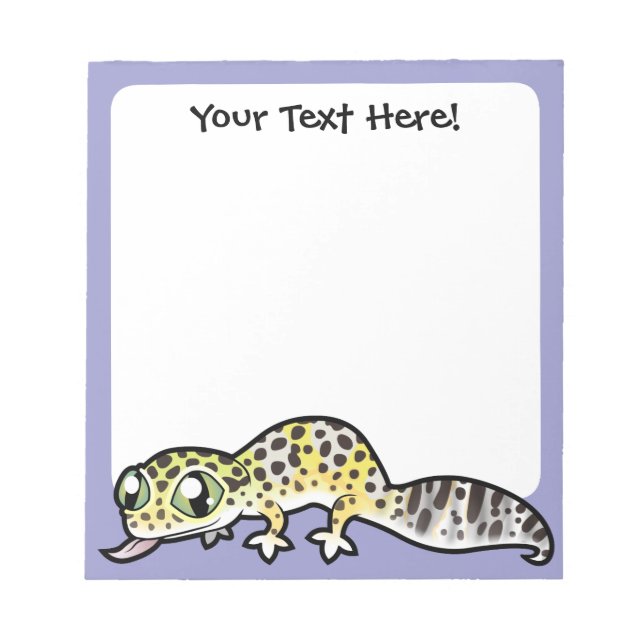 Bloc De Notas Lagarto Leopardo de Dibujos Animados (Frente)