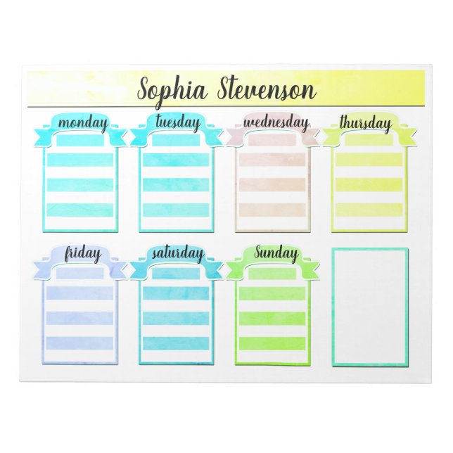 Bloc De Notas Lágrima del calendario, créate a ti mismo, planifi (Frente)