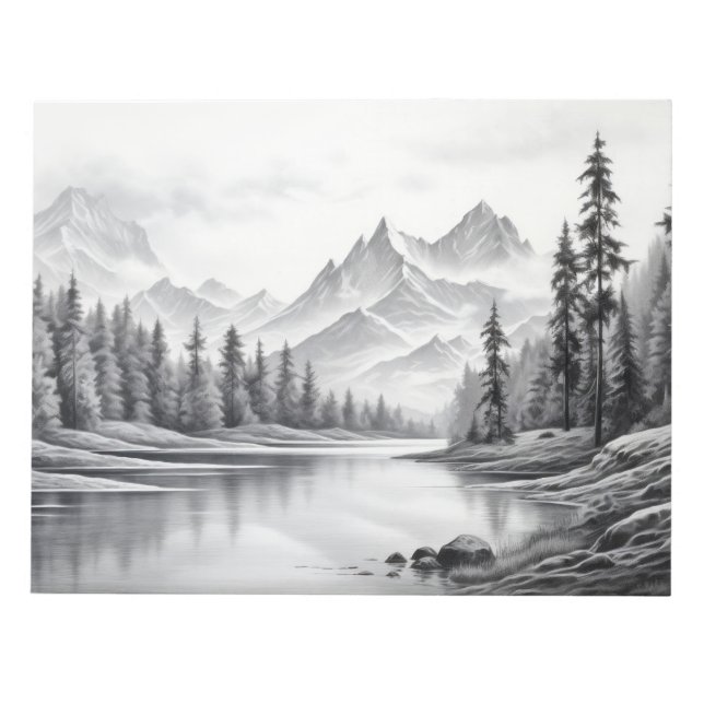 Bloc De Notas Landscape Mountains Valley Nature Adventure Ink (Frente)