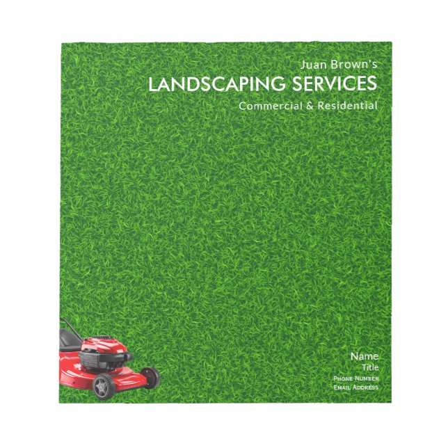 Bloc De Notas Landscaping Services | Lawn Care & Garden Design (Frente)