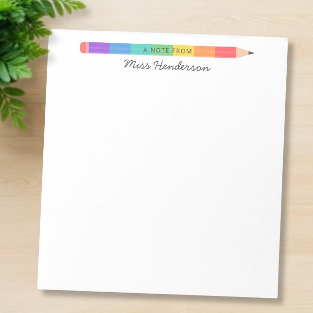 Bloc De Notas Lápiz Arcoíris Personalizado para Maestros  (Subido por el creador)