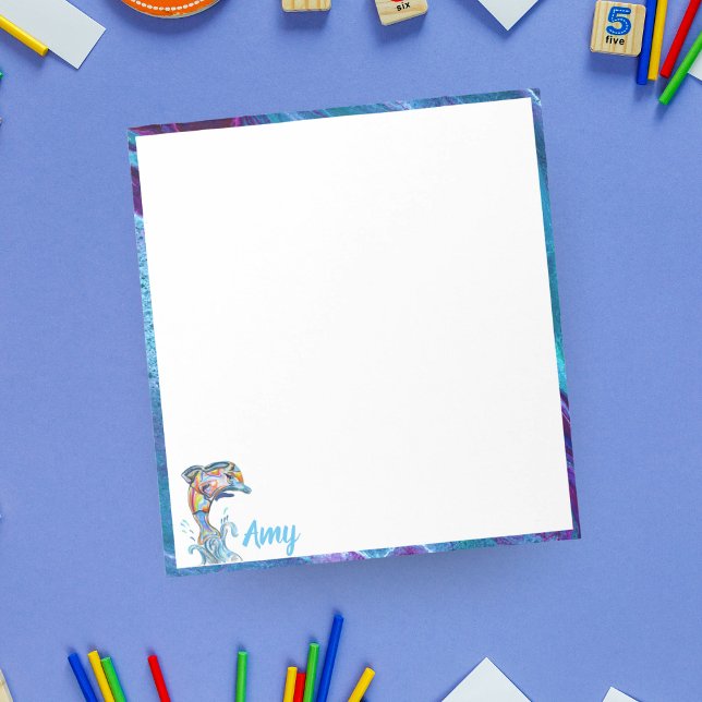Bloc De Notas Lápiz de Color Personalizado Delfín Saltando (Subido por el creador)