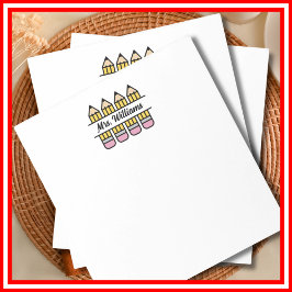 Bloc De Notas Lápiz De Maestra De Nuevo A La Apreciación Escolar