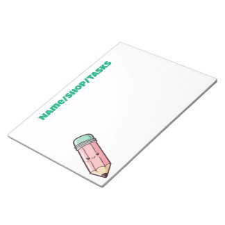 Bloc De Notas Lápiz Rosa Kawaii