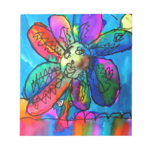 Bloc De Notas Lápiz rosa y azul y tinta para niños de Flores Fel