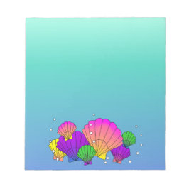 Bloc De Notas Las conchas del mar Caribe con burbujas