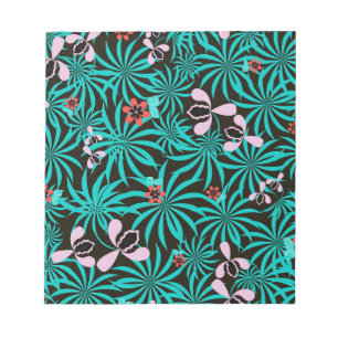 Bloc De Notas Las hojas de palma de la jungla tropical florecen 