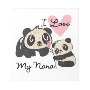 Bloc De Notas Las pandas I aman a mi Nana