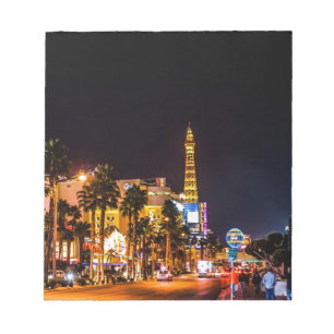 Bloc De Notas Las Vegas Noches Lights Strip Eiffel Tower Casino