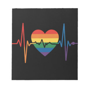 Bloc De Notas Latidos del corazón LGBTQ Orgullo del corazón Gay 