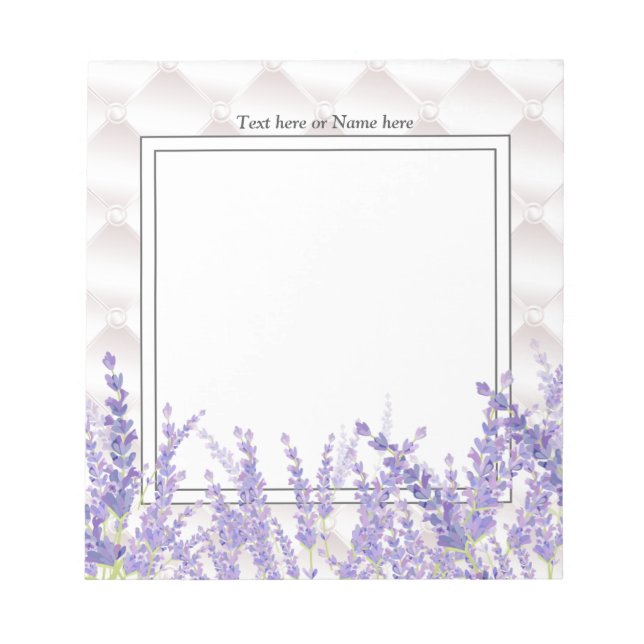 Bloc De Notas lavanda, elegante, moderno, de moda, florido (Frente)