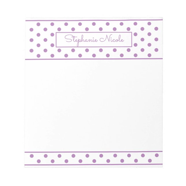 Bloc De Notas Lavandería de punto de polka simple personalizada (Frente)