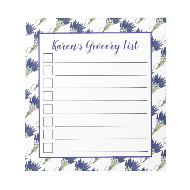 Bloc De Notas Lavandula Lavender Bunch Herb Purple Flower Garden (Frente)