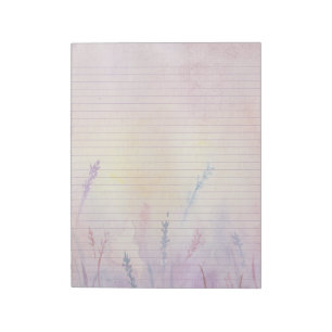 Bloc De Notas Lavender Floral College gobernó el Notepad Lined