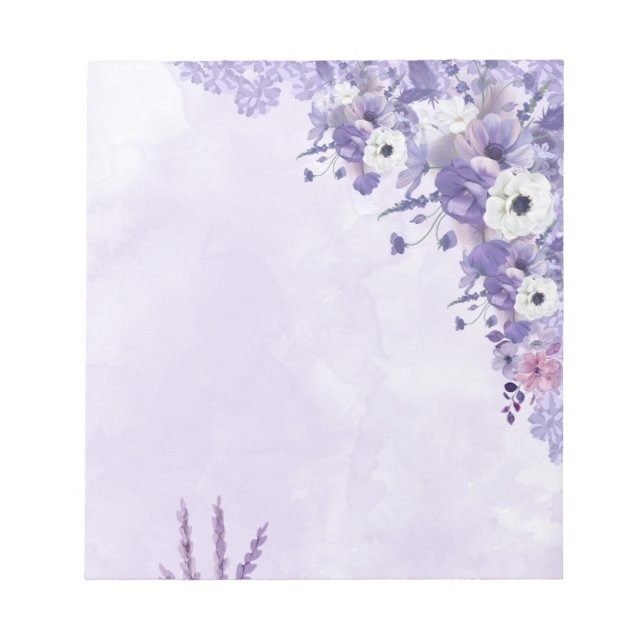 Bloc De Notas Lavender Floral Notepad for Daily Notes (Frente)