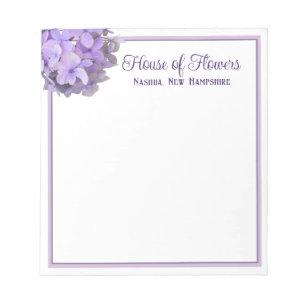 Bloc De Notas Lavender Hydrangea Business Name Notepad