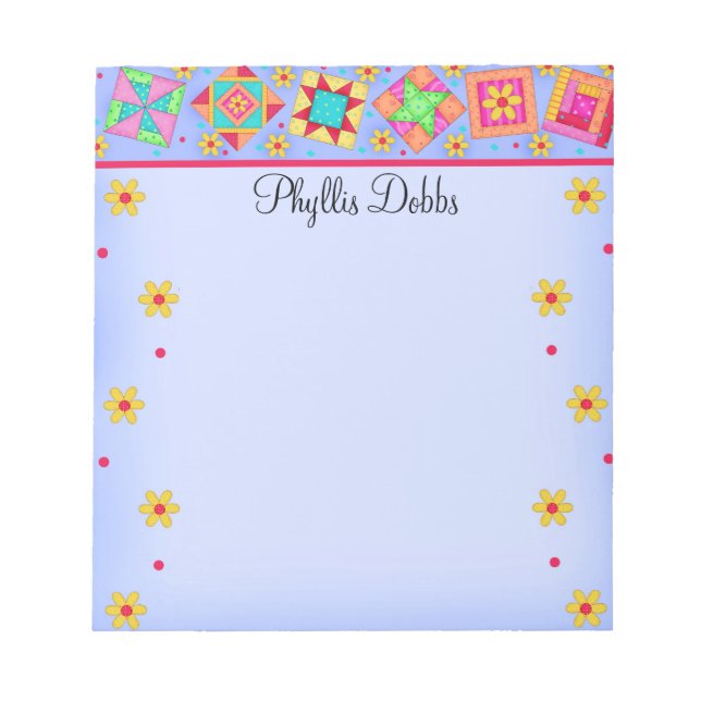 Bloc De Notas Lavender Parchwork QuilBlock Art (Frente)