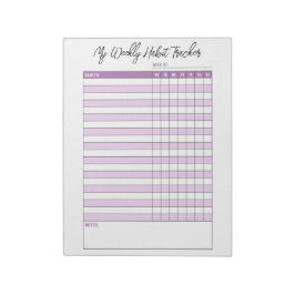 Bloc De Notas Lavender Purple Weekly Habit Tracker